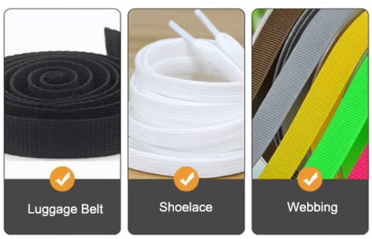 Materials suitable for automatic cutting like luggage belt and webbing