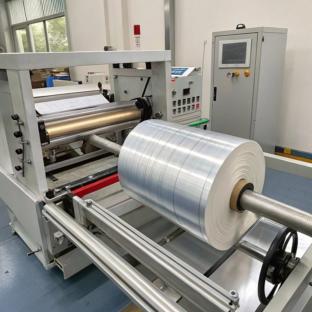 Slitting machine processing aluminum foil roll