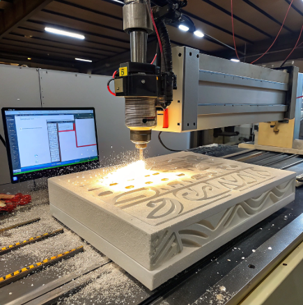 Blade cutting EVA foam block