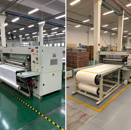 Velcro cutting machine in a clean industrial setting, illustrating durable build and long-term usage for extended operational lifespan.