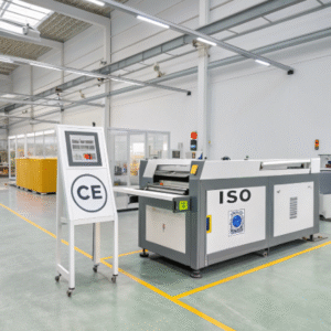 Velcro cutting machine certified with CE and ISO standards for safe legal international use
