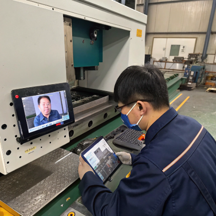 Factory support offering remote Velcro machine maintenance guidance