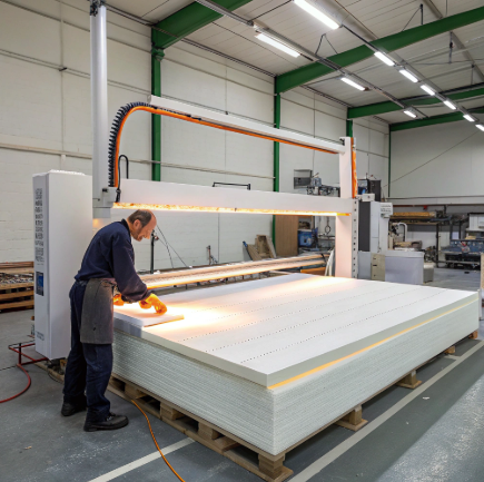 High precision foam cutting machine slicing foam cleanly