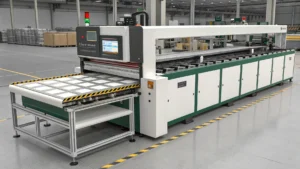 Modern industrial machine manufacturing gaskets in a North American factory setting.