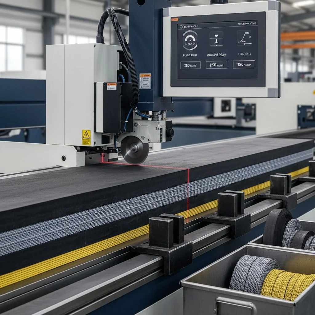 Industrial machine calibration with precision tools in a factory setting