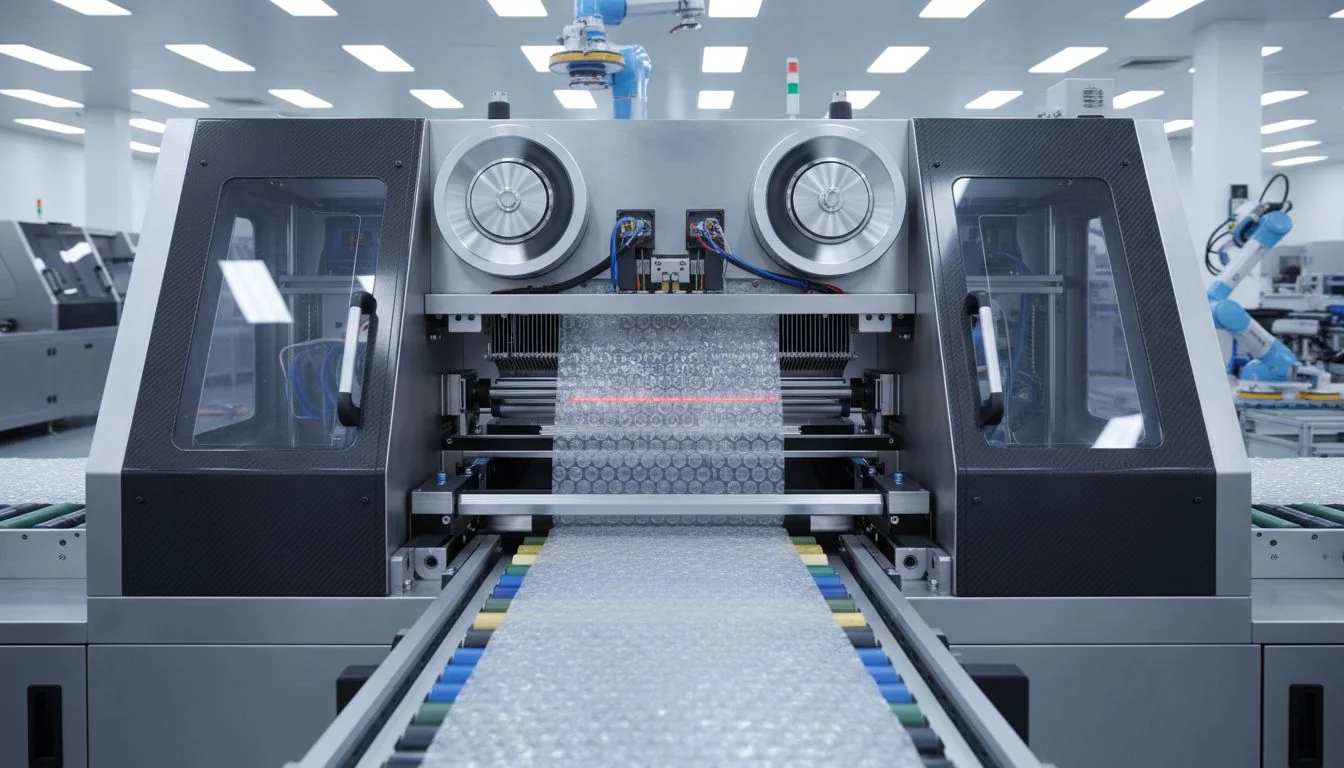 Precision cutting machine for packaging materials