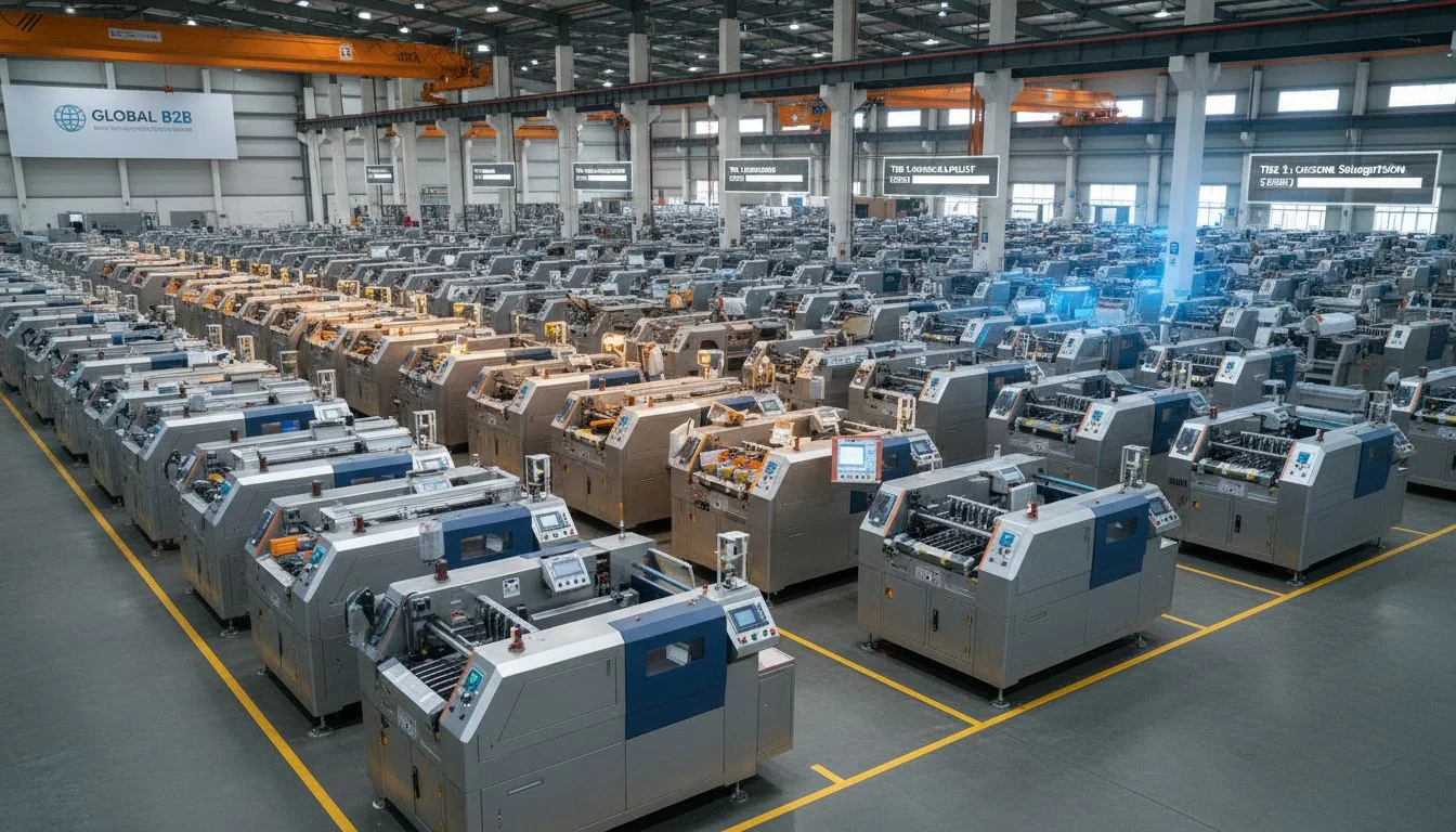 factors that affect foil cutting machine cost Rows of industrial aluminium foil cutting machines in a large factory setting.